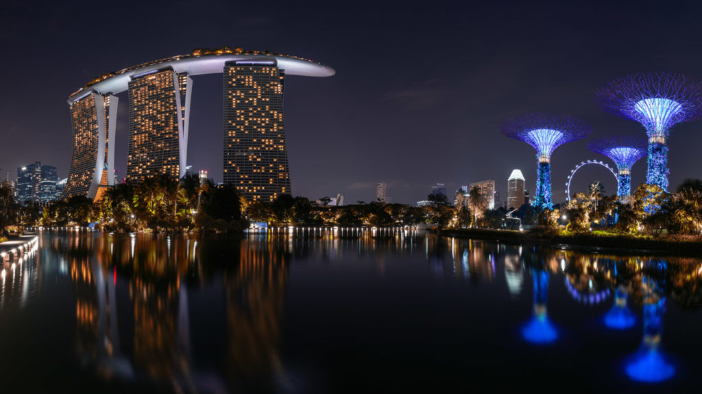 Long Exposure: Gardens by the Bay & Marina Bay Sands.