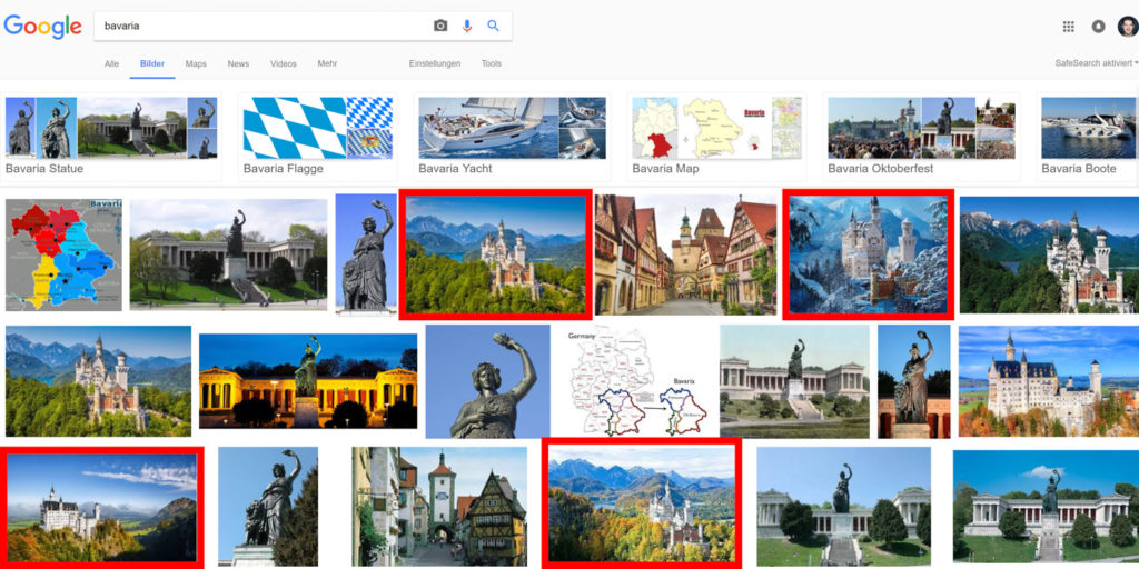 Summary of Google Images with Neuschwanstein Castle