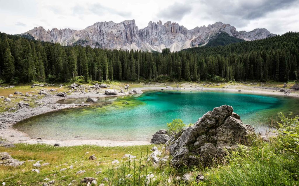 Lake Lago di Carezza in the Dolomites